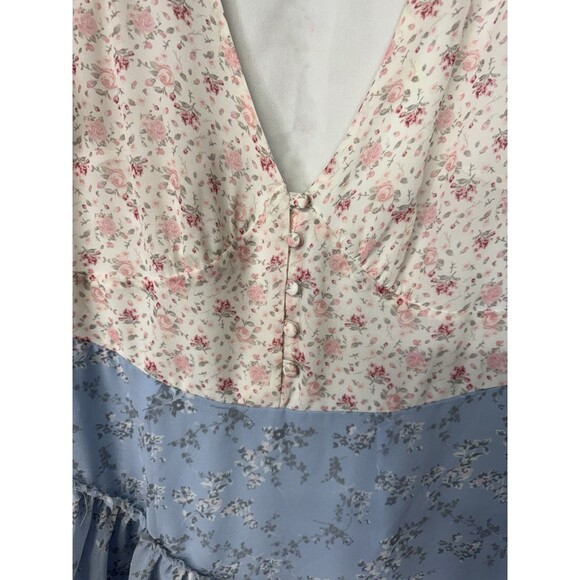 Shabby‎ Chic Floral Dress Medium Pink Blue LoveShackFancy Style Peasant Cottage - Picture 7 of 15